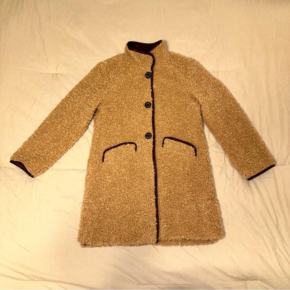 Sam Edelman Women’s size M Piped Teddy coat in Sand